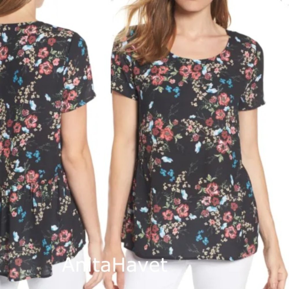 Pleione Ruffled Peplum Back Top Small